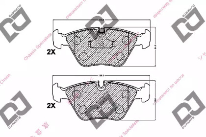 Комплект тормозных колодок DJ PARTS BP1182